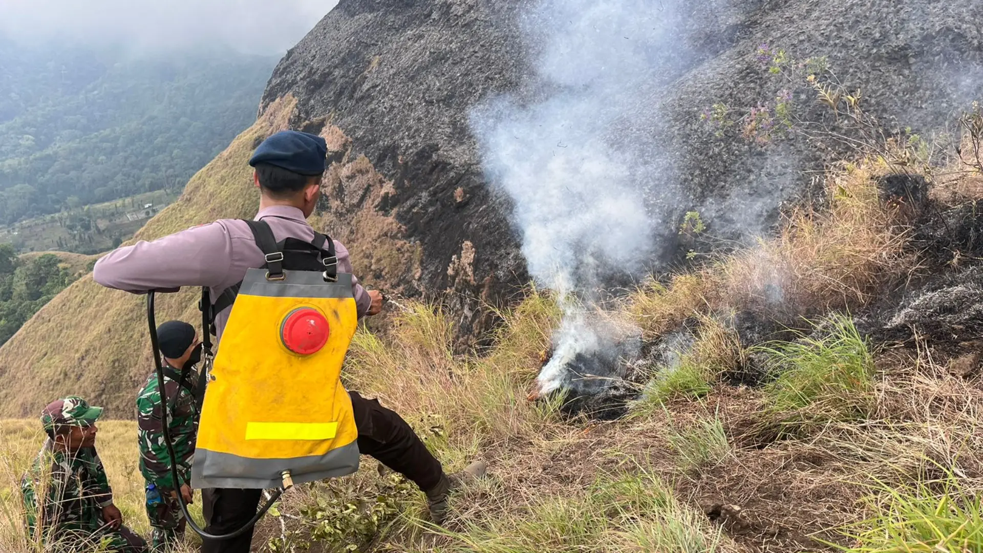 Bukit Anak Dara di Lombok Dilanda Kebakaran, Pendaki Terjebak dalam Kepanikan